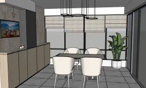 SU 现代简约餐厅SU模型 SU模型免费下载