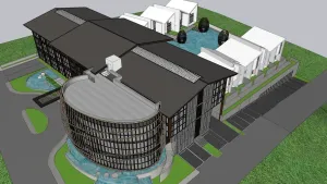 SU 海边度假酒店SU模型 SU模型免费下载