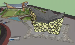 SU 异形水晶造型剧院SU模型 SU模型免费下载