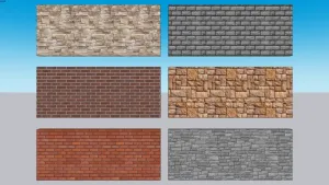 六款墙面石材砖材SU模型 SU模型下载