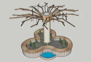 户外树池包柱景观装置SU模型 SU模型下载
