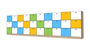教室书包柜储物柜SU模型 SU模型下载