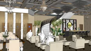 酒店大厅休息室SU模型 SU模型下载