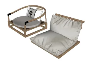 新中式休闲椅组合SU模型 SU模型下载