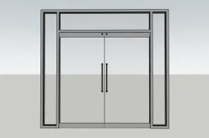 双开玻璃大门SU模型 SU模型下载