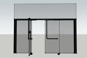 黑框双开玻璃大门SU模型 SU模型下载