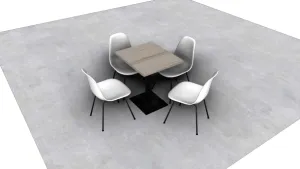 简约方桌椅SU模型 SU模型下载