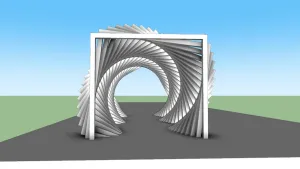 艺术螺旋隧道廊架SU模型 SU模型下载
