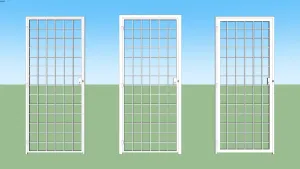 白色方格格栅门SU模型 SU模型下载