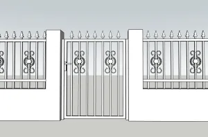 欧式雕花围墙栏杆栏珊SU模型 SU模型下载