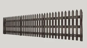 做旧木尖桩栅栏SU模型 SU模型下载