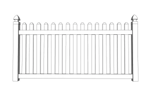白色尖顶美式栅栏SU模型 SU模型下载