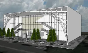 艺术馆展览馆建筑SU模型 SU模型下载