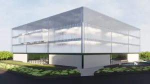 半透明玻璃幕墙艺术馆SU模型 SU模型下载