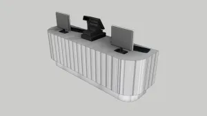 弧形双工位收银台SU模型 SU模型下载