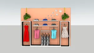女装店陈列展示架SU模型 SU模型下载