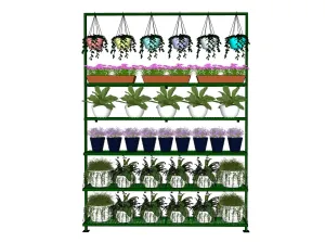 花店吊篮花卉展示架SU模型 SU模型下载