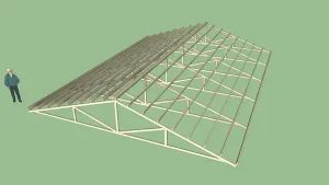 坡屋顶钢结构檩条SU模型 SU模型下载