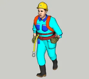 高空作业安全工人SU模型 - SU模型免费下载_sketchup模型