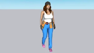 女性维修工人角色SU模型 - SU模型免费下载_sketchup模型