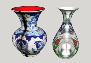 异域彩陶花瓶组合SU模型 SU模型下载