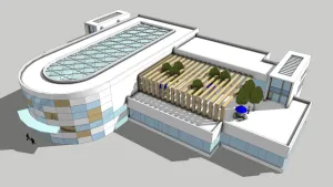工人餐厅食堂建筑SU模型 SU模型下载