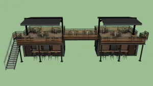 集装箱室外餐厅SU模型 SU模型下载