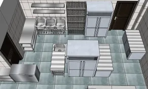 商用后厨不锈钢设备模型 SU模型下载