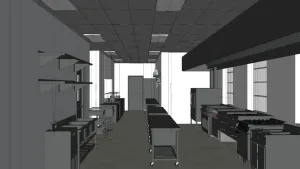 专业餐饮后厨设备布局模型 SU模型下载