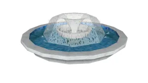 圆形多层喷泉水体景观SU模型 SU模型下载