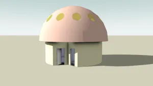 卡通蘑菇造型公厕SU模型 SU模型下载