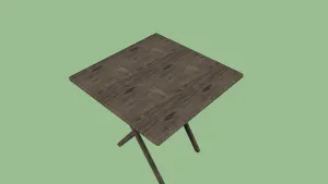 木质便携折叠桌SU模型 SU模型下载