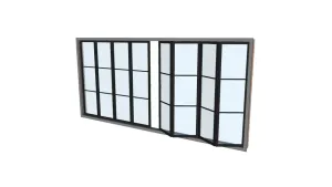 黑色格纹折叠窗SU模型 SU模型下载