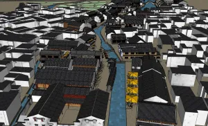 江南水乡古镇SU模型SU模型 SU模型下载