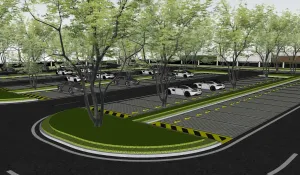 林荫生态停车场SU模型 SU模型下载