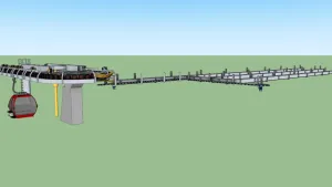 观光缆车客运索道SU模型 SU模型下载