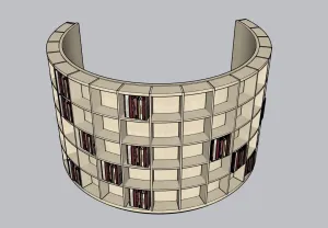 弧形展架书架SU模型 SU模型下载