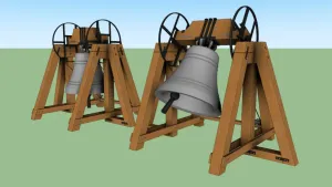 古钟钟架组合SU模型 SU模型下载