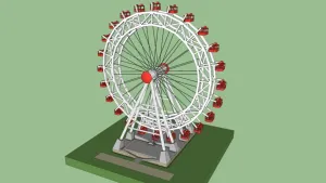 游乐园观景摩天轮SU模型 SU模型下载