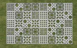 镂空花纹植草砖草坪砖su模型 SU模型下载