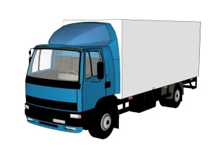 厢式货运卡车运输车SU模型 SU模型下载