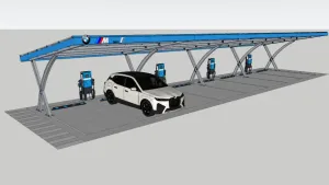 品牌充电车棚充电站SU模型 SU模型下载