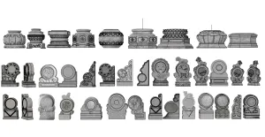 石鼓门墩抱鼓石集合SU模型 SU模型下载