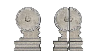 两个石鼓门墩抱鼓石SU模型 SU模型免费下载 - 草图大师两个石鼓门墩抱鼓石SU模型模型