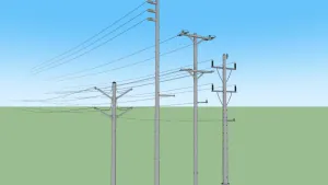 电杆电线杆SU模型 SU模型下载