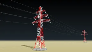 高压电力铁塔输电设备SU模型 SU模型下载