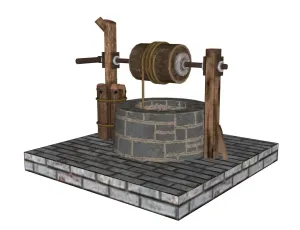 中式仿古辘轳水井SU模型 - SU模型免费下载_sketchup模型