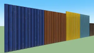 彩板彩钢板围墙SU模型 SU模型免费下载 - 草图大师彩板彩钢板围墙SU模型模型