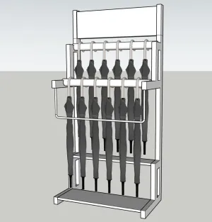 双层挂式雨伞架SU模型 SU模型下载