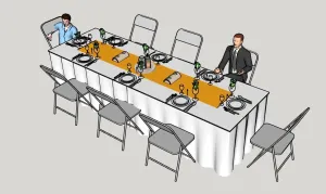 宴会长桌人物组合SU模型 SU模型免费下载 - 草图大师宴会长桌人物组合SU模型模型